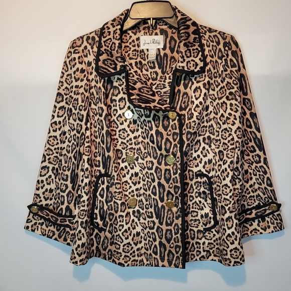 Haut évasé Joseph Ribkoff – Imprimé Animal Noir Et Blanc, Taille M – Occasion Très Bon état